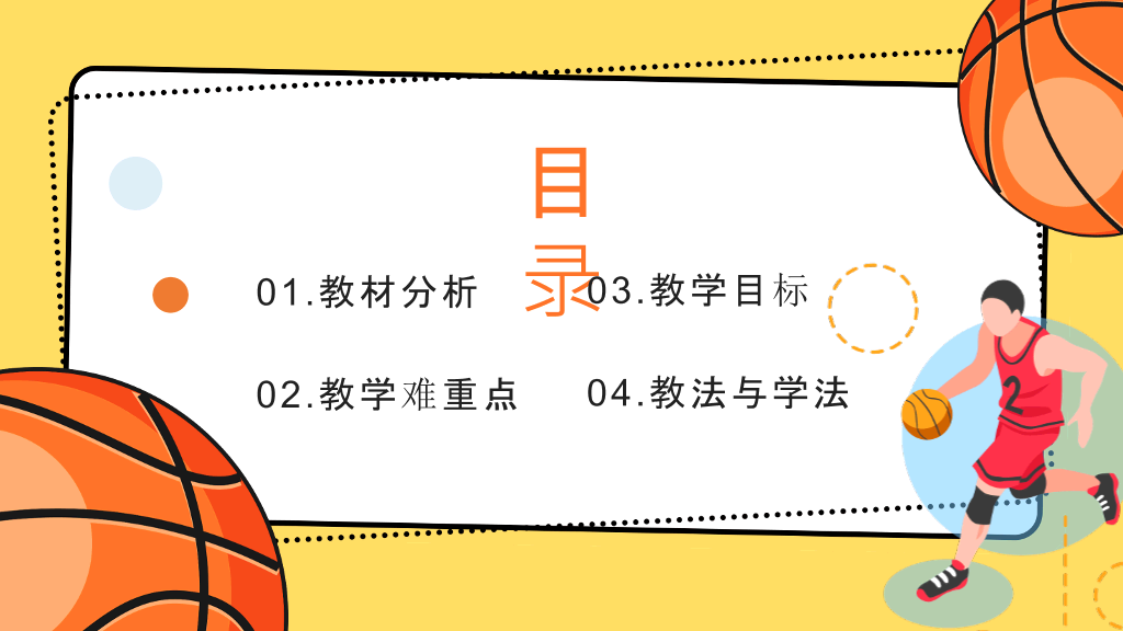 篮球体育课教学说课PPT模板