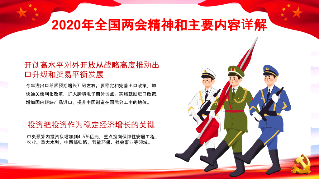 两会报告解读PPT模板