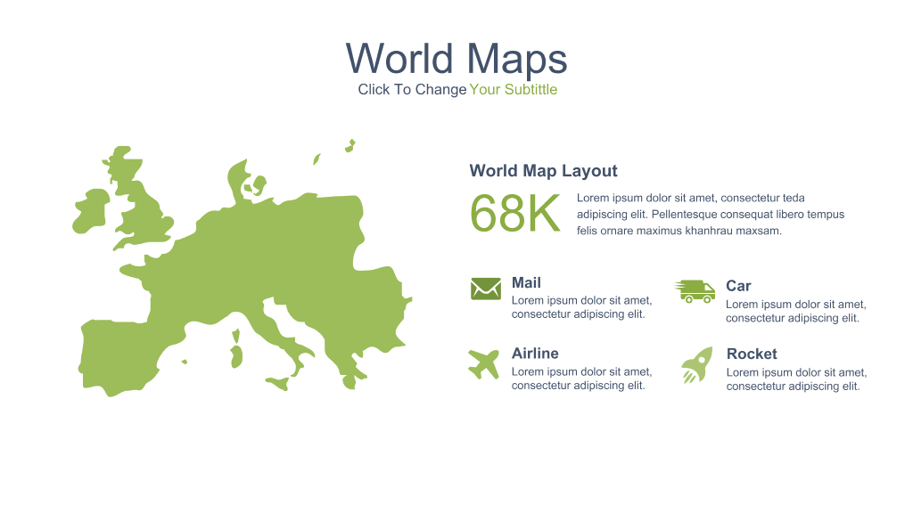 绿色世界地图PPT图表合集-24