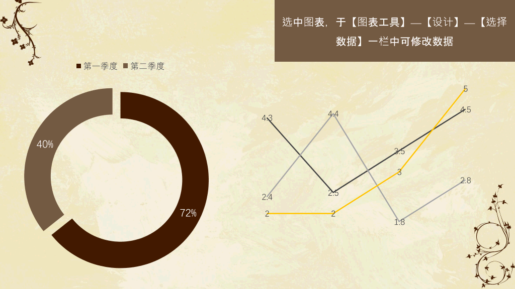 古典藤蔓花纹通用PPT模板