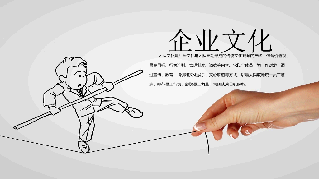 创意手势手绘公司介绍PPT模板