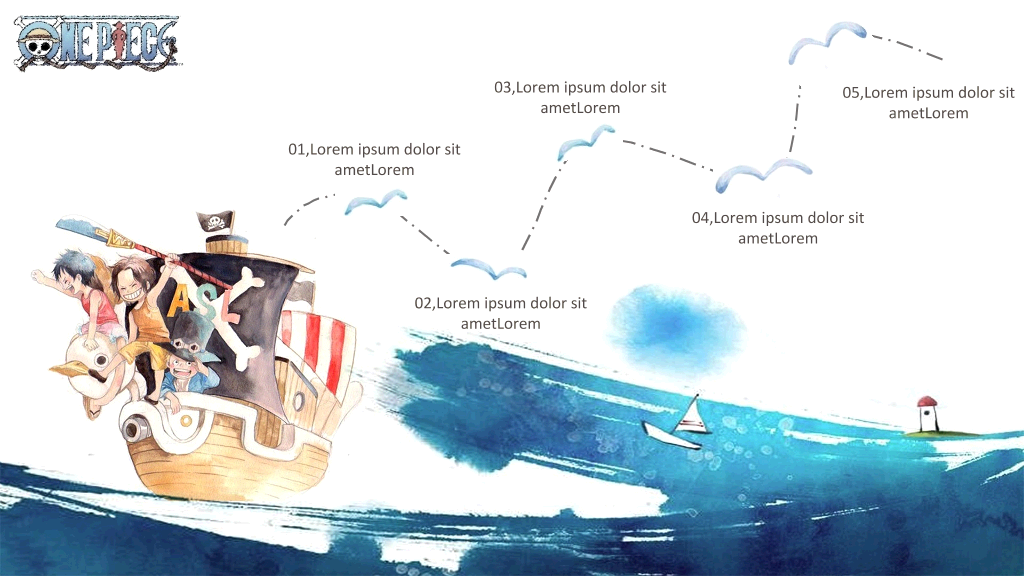 海贼王路飞三兄弟PPT模板