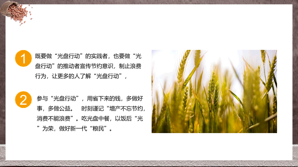 节约粮食光盘行动PPT模板