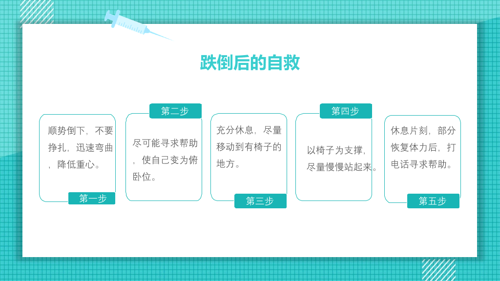 跌倒的预防和护理PPT模板