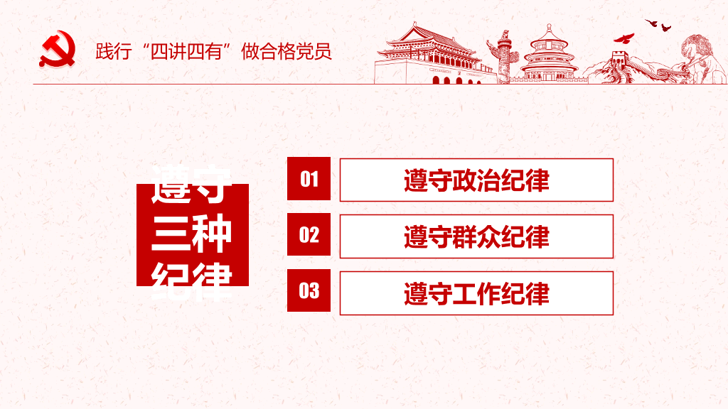 践行四讲四有做合格党员PPT模板
