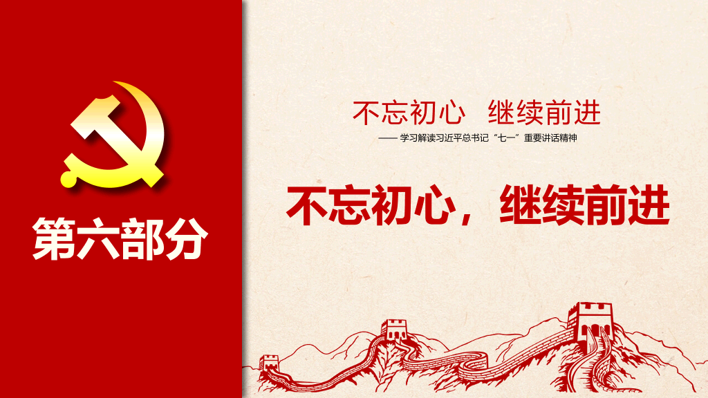 不忘初心继续前进PPT模板