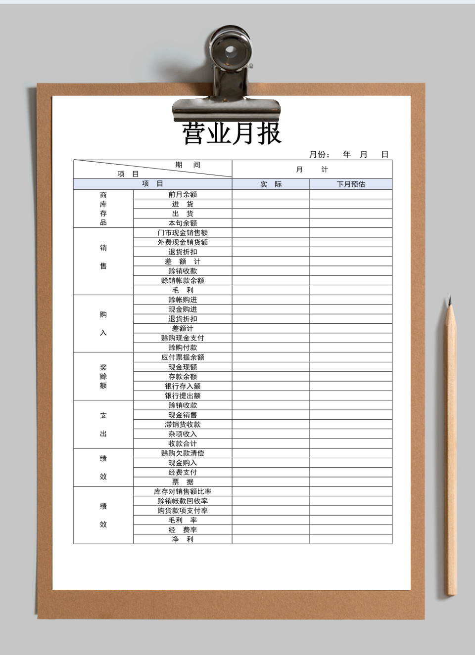 营业月报