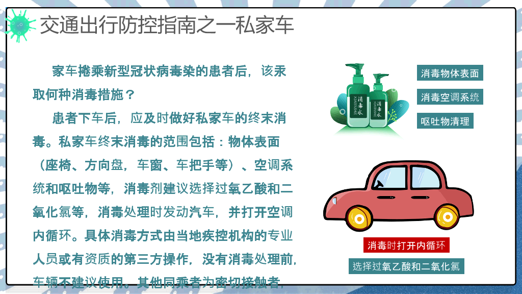 交通出行新冠病毒防控PPT模板