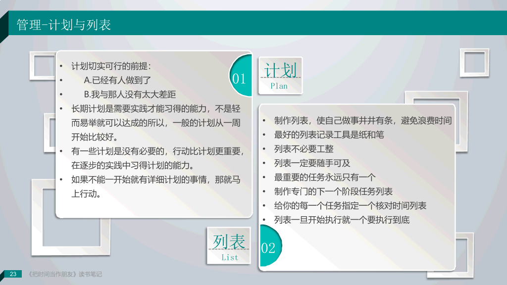 《把时间当做朋友》读书笔记PPT