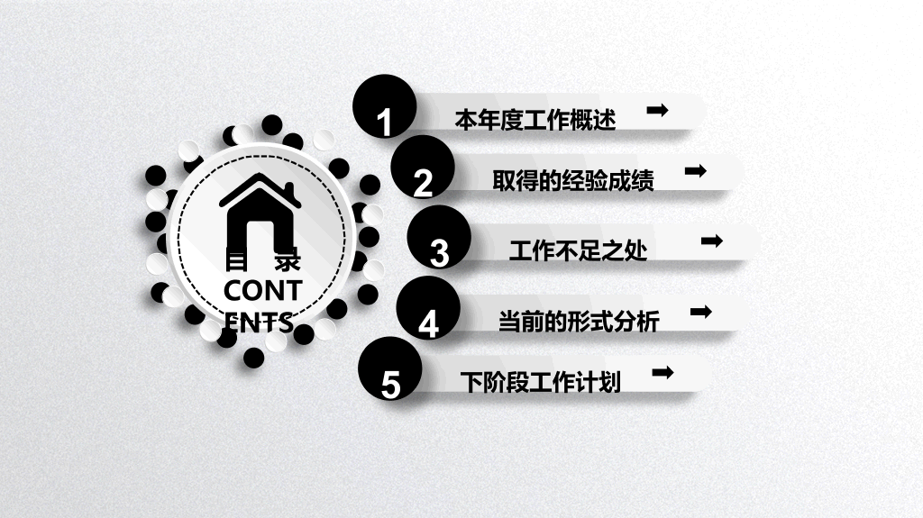 黑灰微立体工作报告PPT模板