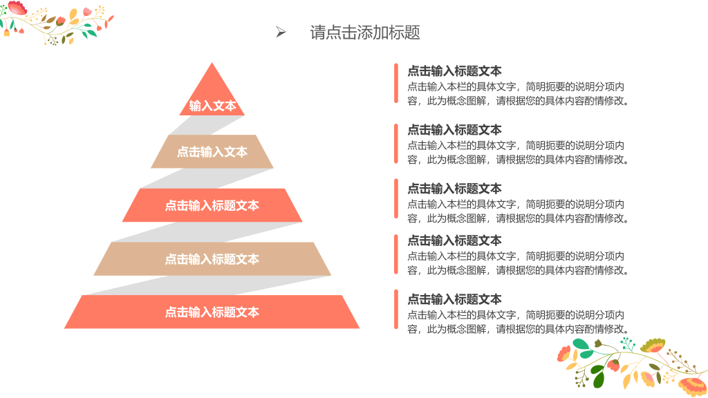 唯美自然花朵工作汇报PPT模板