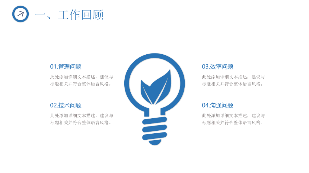 简约三角风述职报告PPT模板