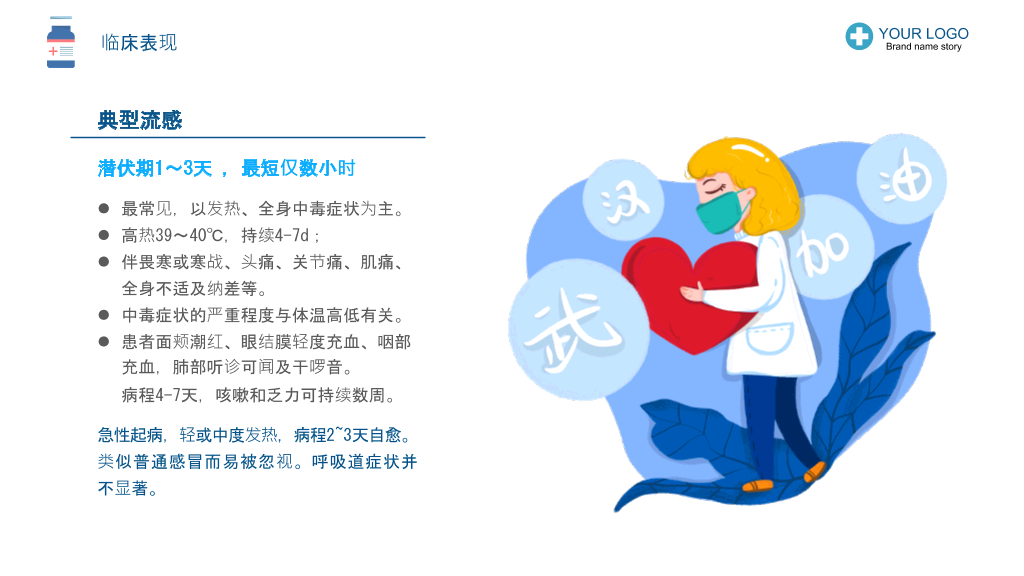 流感预防与护理PPT模板