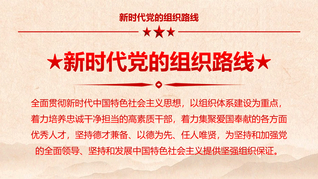新时代党的组织路线PPT模板