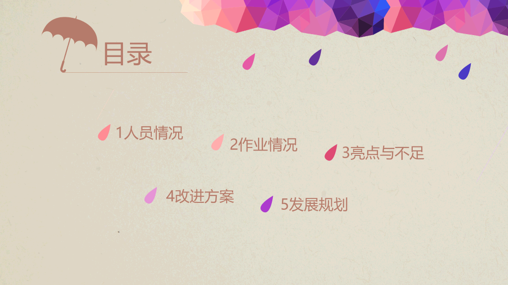 创意时尚多边形彩云PPT模板