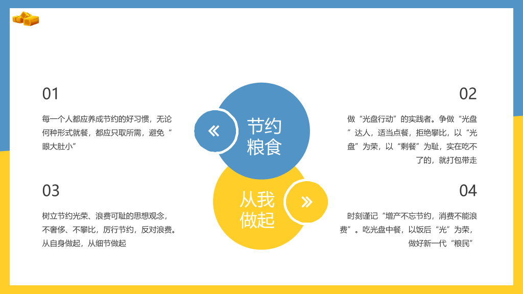 光盘行动勤俭节约班会PPT模板