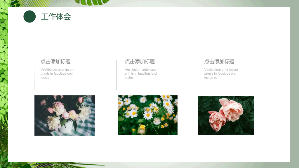 清新绿色植物总结汇报PPT模板