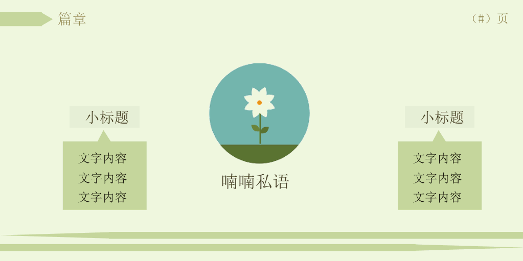 绿色小清新淡雅PPT模板