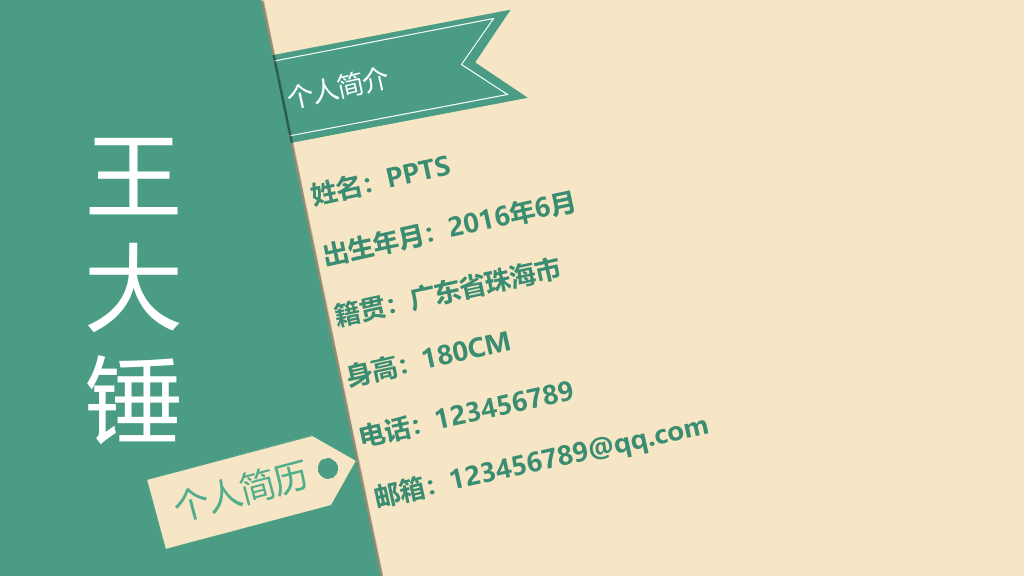 简约个人简历求职PPT模板
