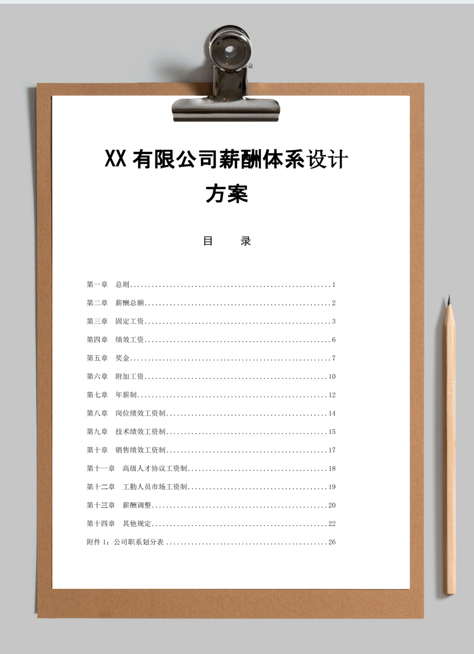 XX有限公司薪酬体系设计方案
