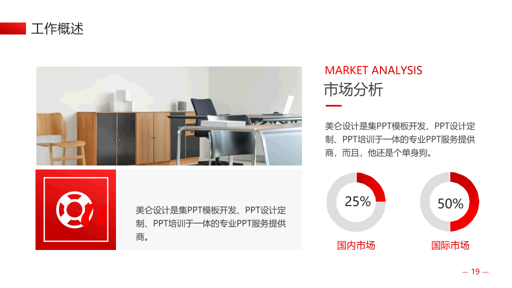 红色杂志风年终报告PPT模板