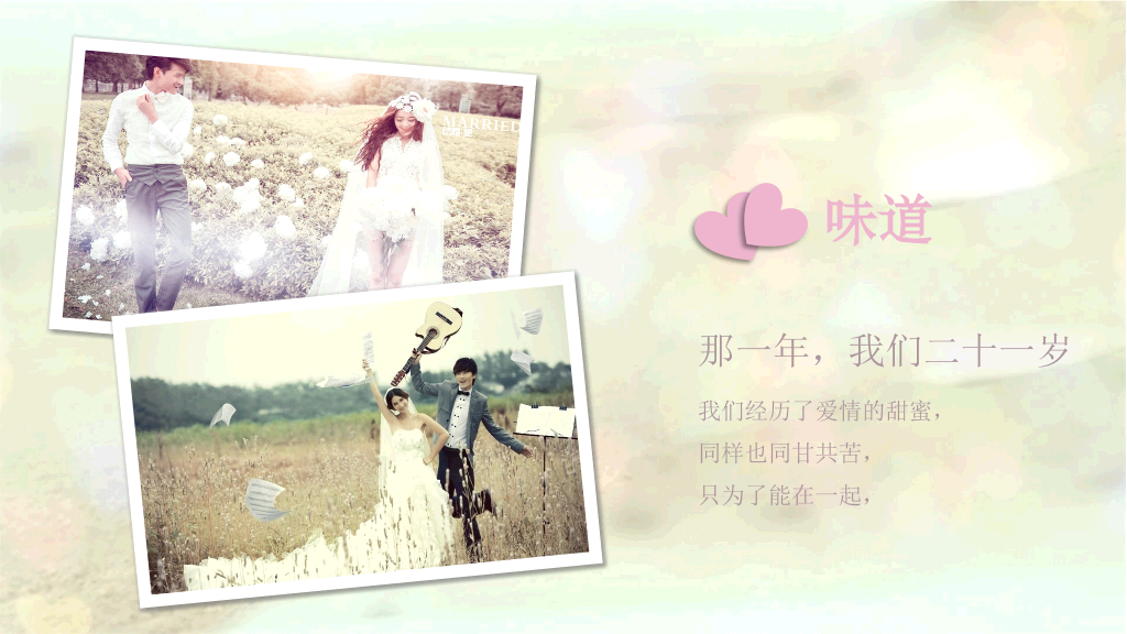 唯美浪漫爱情婚礼相册PPT模板
