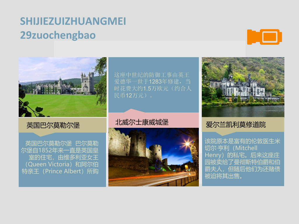 最壮美的29座城堡介绍PPT