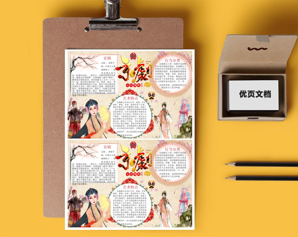 京剧文化Word小报
