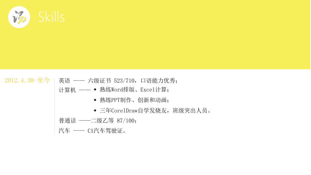 精美动态个人简历PPT模板