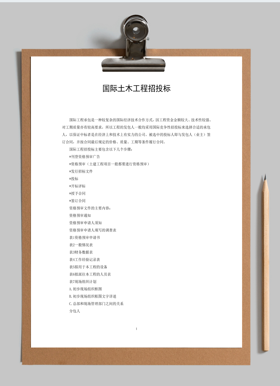 国际土木工程招投标