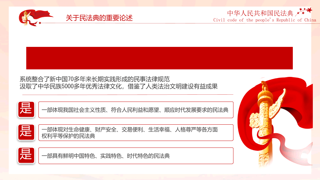 中国首部民法典解读PPT模板