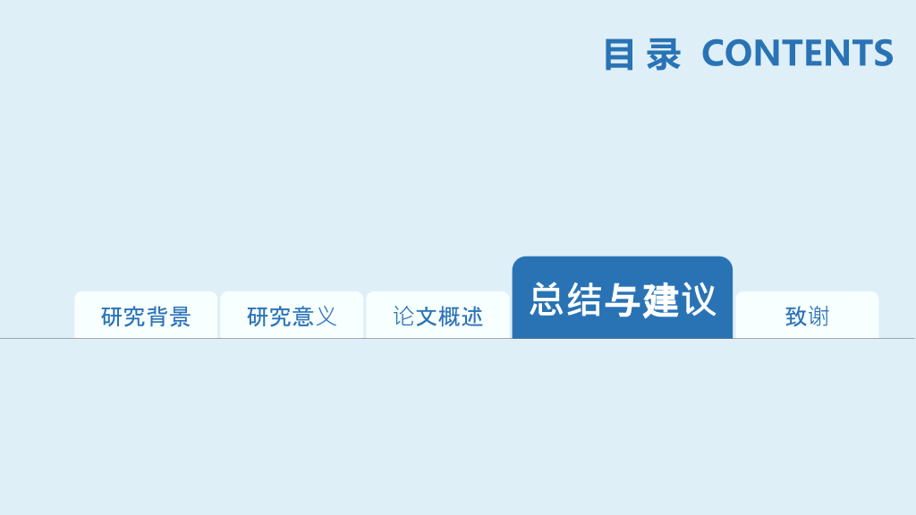 清爽蓝色毕业论文答辩PPT模板
