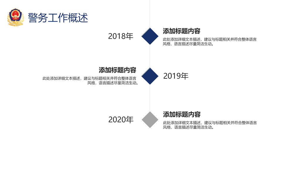 公安警察工作汇报PPT模板