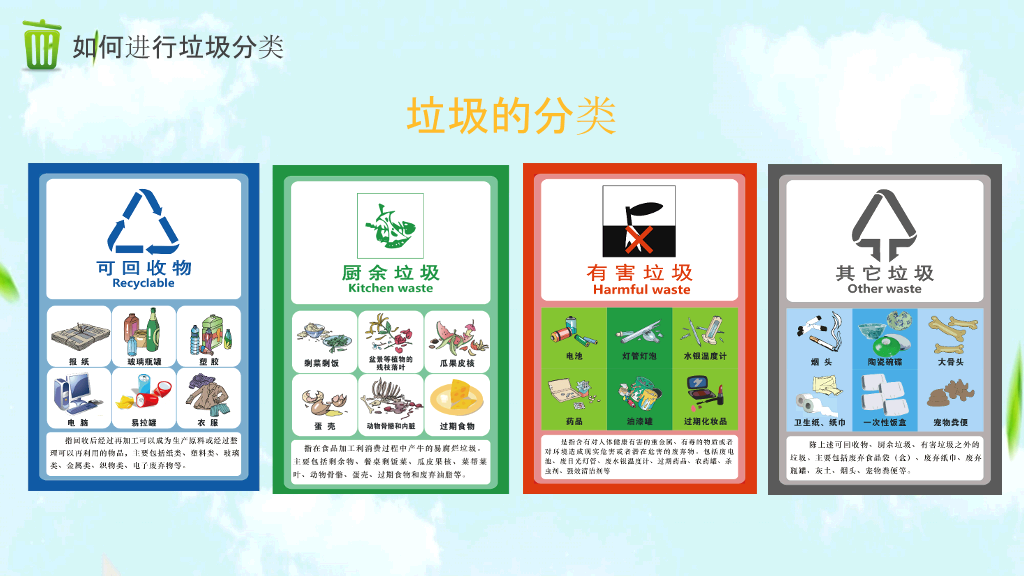 垃圾分类变废为宝PPT模板