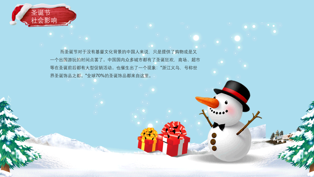 圣诞节习俗介绍PPT模板