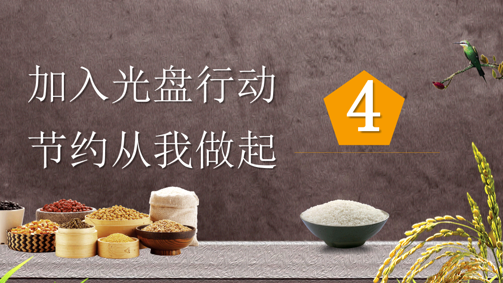 节约粮食光盘行动PPT模板