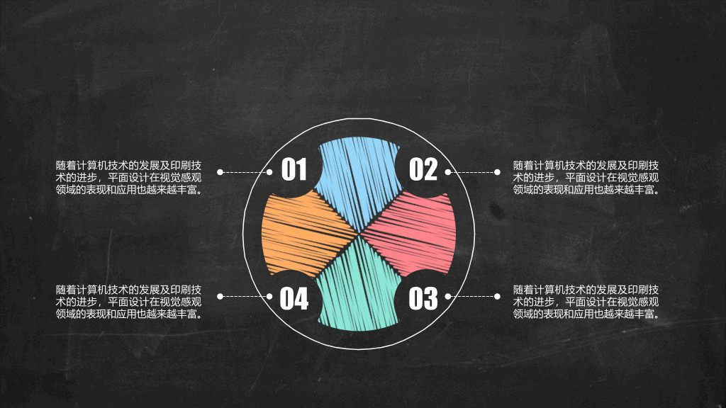 创意彩色铅笔黑板PPT模板