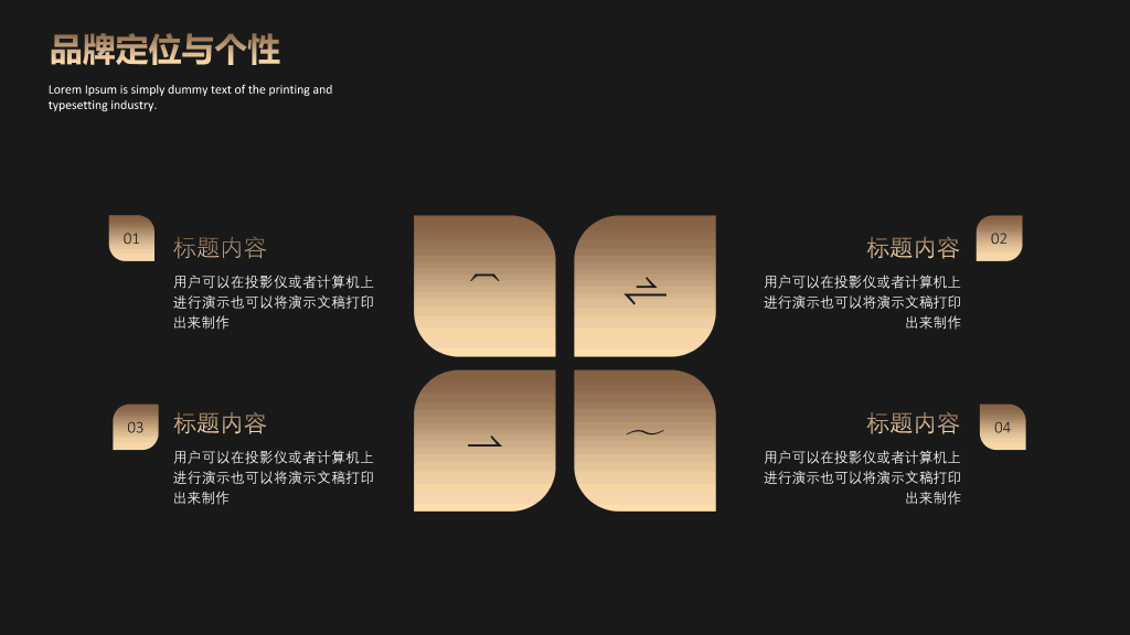 时尚黑金欧美范商务PPT模板