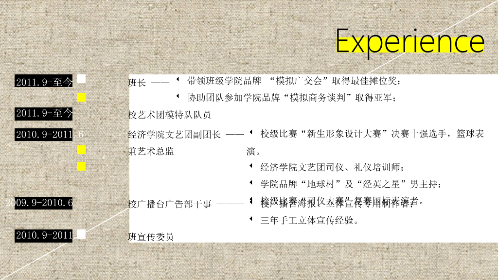 布纹个性简历幻灯片模板