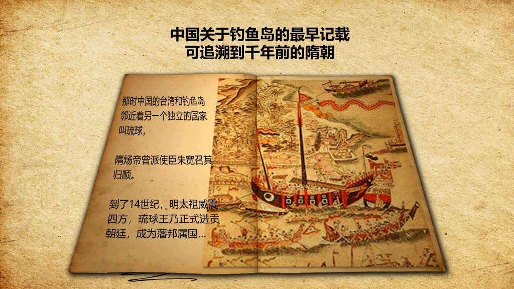 钓鱼岛的历史真相PPT动画