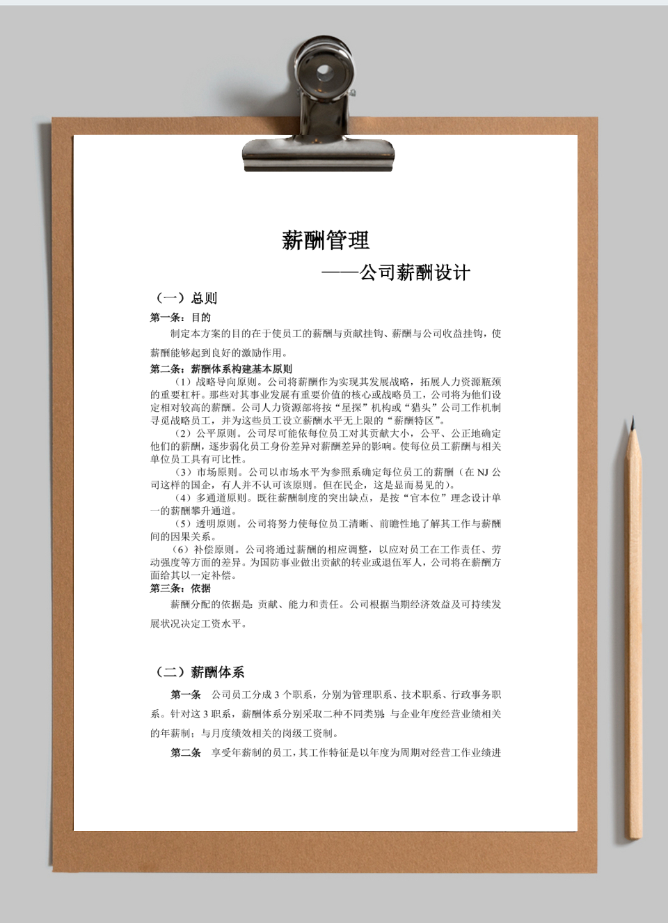 公司薪酬体系设计(参考版)