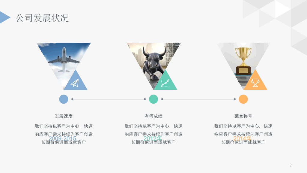 简洁创意三角公司介绍PPT模板