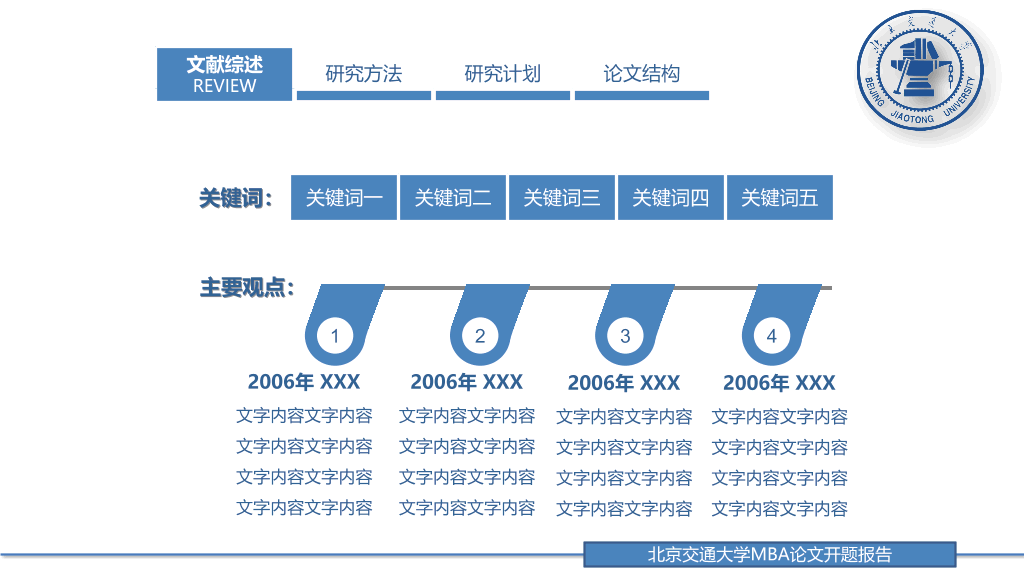 论文答辩开题报告通用PPT模板