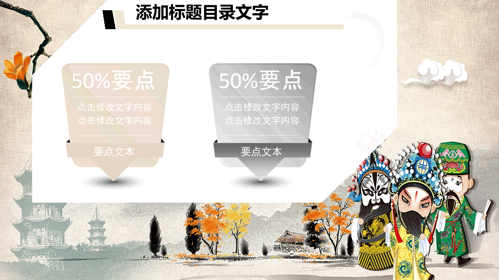 中国戏曲脸谱艺术幻灯片模板
