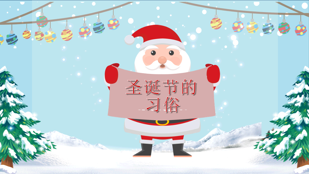 圣诞节习俗介绍PPT模板