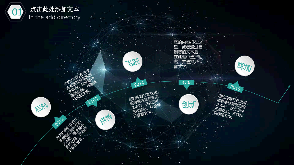 星空背景工作总结汇报PPT模板