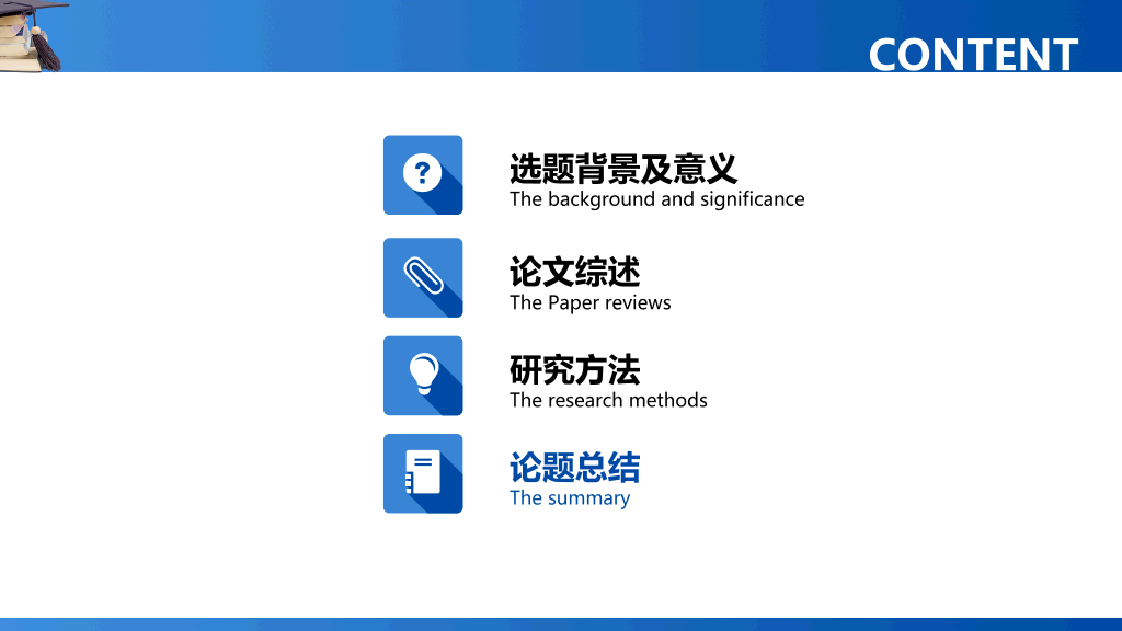 学位帽毕业设计答辩PPT模板