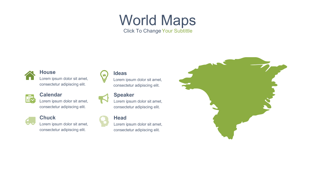 绿色世界地图PPT图表合集-25