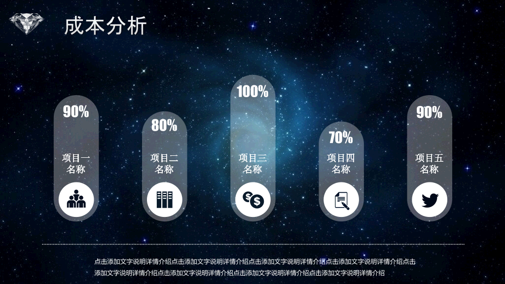炫酷星空风商业融资PPT模板