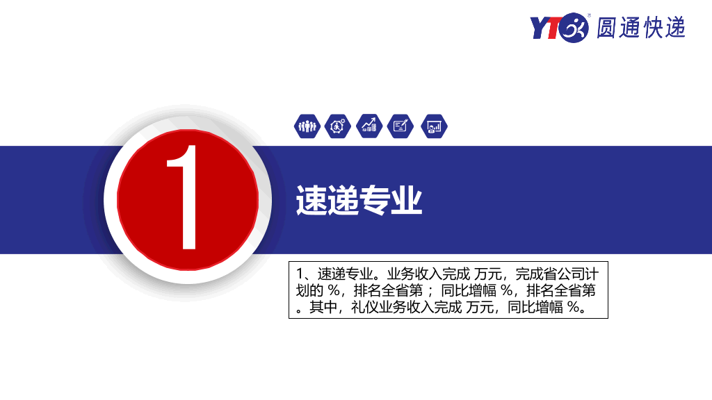 圆通快递专用工作总结PPT模板